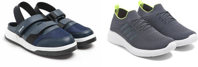 Face Stylish Sports Shoes for Men – Ideal for Running, Gym & Training Sneakers For Men(Grey, Navy , 8)