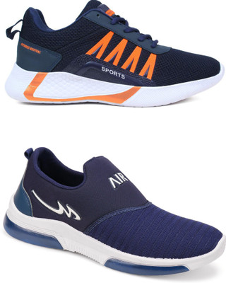 Free Kicks Combo Of 2 Shoes FK-394 & FK-Mexico Sneakers For Men(Navy , 9)