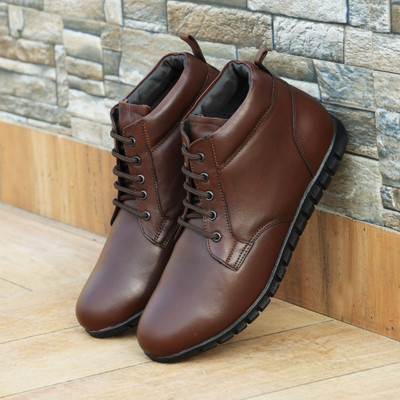 Celtic New Designer Premium Black Leather Shoes. High Tops For Men(Brown , 11)
