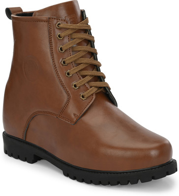 EEGO ITALY 3 Inch Hidden Height Elevator Increasing Boots For Men(Tan , 10)