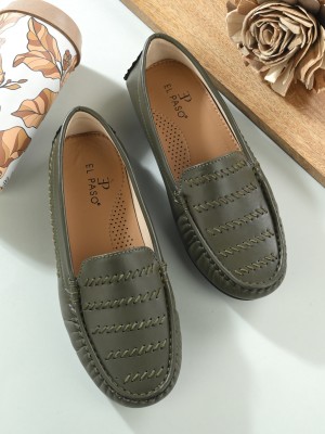 El Paso EPWRB27518 Lightweight Comfort Summer Trendy Premium Stylish Loafers For Women(Green)