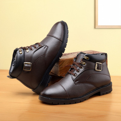 house of common Comfortable Boots For Men | Extra Cushioned Foot Bed And Skin Friendly Boots For Men(Brown , 6)