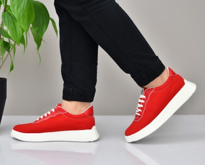 Noak Noak Red Extra Light Weight Lace-Up Casual Shoes Sneakers For Men(Red)