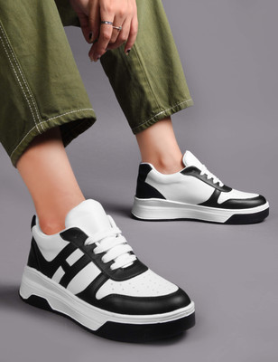 Froh Feet Women's Casual Sneakers Lace-up Shoes Comfortable Lightweight Cushion Insole Sneakers For Women(Black , 8)