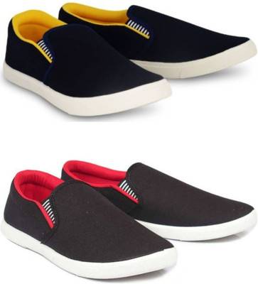 Hotspot 2 Pair Combo Trendy & Stylish Loafers For Men(Multicolor , 7)