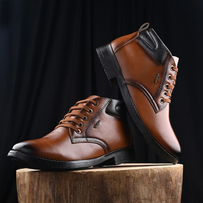 Vellinto Vellinto ALEXANDER Casual Boots For Men ll Synthetic Leather Casuals For Men Boots For Men(Tan , 6)