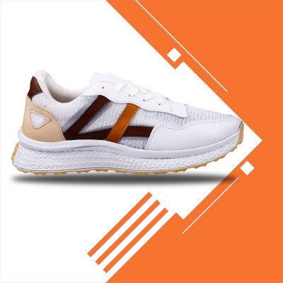 HERE&NOW Men's Mesh Material Casual Lace-up Sneaker Shoes Shoes Sneakers For Men(White , 7)