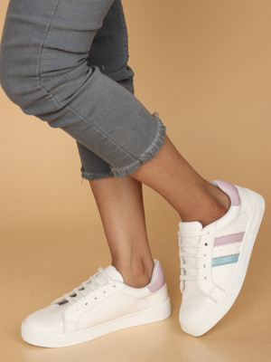 Roadster Trending Stylish Comfortable lightweight Sneakers For Women(White , 6)