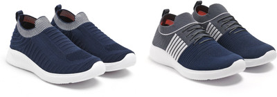 Face Sneakers For Men(Navy, Navy, Grey, White , 7)