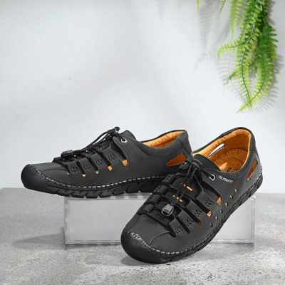 Glidefit Comfortable|Ultra Light Weight Formal Sandal Loafer Shoes Loafers For Men(Black , 6)
