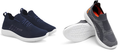 Face Stylish Sports Shoes for Men – Ideal for Running, Gym & Training Sneakers For Men(Blue, Grey , 9)