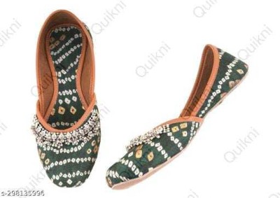 Miss beauty Ethnic Mule For Women(Green , 7)