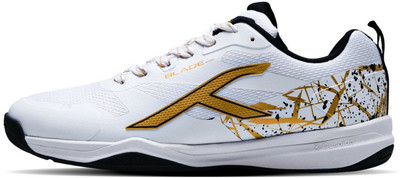 Hundred Blade Pro Non Marking Badminton Shoes For Men(White , 9)