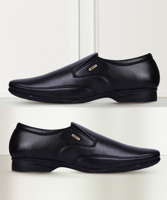 LIBERTY Fortune HOL-132E Formal Slip-on Shoes With PU Upper | PVC Sole Non-Lacing Slip On For Men(Black , 6)