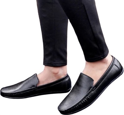 Royal Kuze Formal Shoes Pure Leather Light Weight Men Shoes 204 Loafers For Men(Black)