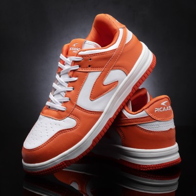 Picaaso Picaaso JR 07 | Casual Sneakers Shoes | Sneakers for Men | Memory foam insole Sneakers For Men(Orange, White)