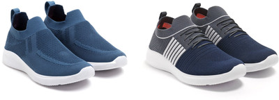 Face Stylish Sports Shoes for Men – Ideal for Running, Gym & Training Sneakers For Men(Navy, Grey, White, Blue , 6)