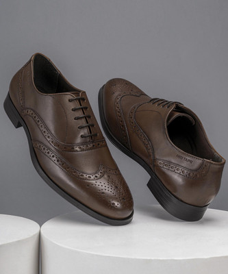 RED TAPE Formal Oxford Shoes for Men |Refined Round-Toe Shaped Real Leather Shoes Oxford For Men(Brown , 8)
