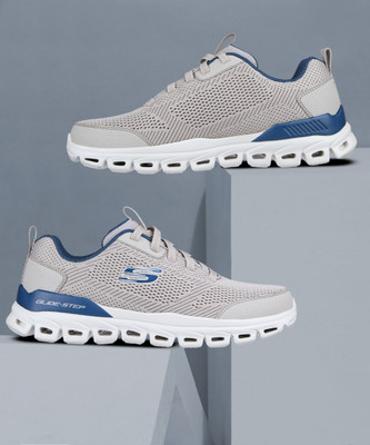 Skechers GLIDE-STEP Casuals For Men(Grey, Blue , 6)