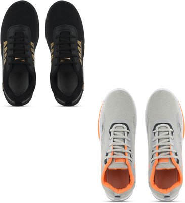 KMH Walking Shoes For Men(Black, Grey , 8)