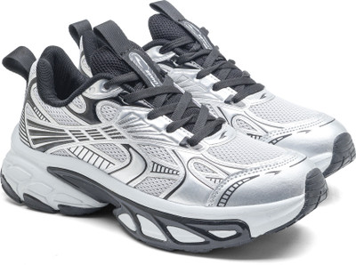 asian Quantum-23 Men’s Sporty Sneakers with Breathable Mesh Ideal for Daily Wear Running Shoes For Men(Silver, Black , 7)