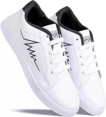 BOKZZON White Sneakers for Men Cool Street Look - Sneakers Men Daily Mood Sneakers For Men(White , 9)