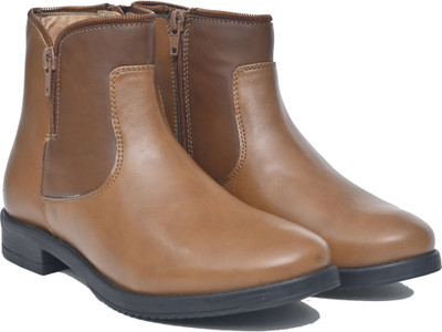 ALLEVIATER Alleviater Women Mid Top Block-Heel Regular Boots Boots For Women(Tan , 2)