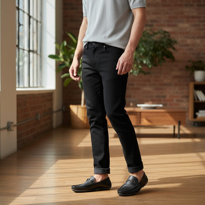 Hilux Hilux Trendy Loafers For Men Loafers For Men(Black, Natural , 9)