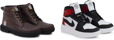 DARTKICK Versatile Casual Shoes for Men – Smart, Sleek & Comfortable Casuals For Men(Red, Black, Brown, White , 8)
