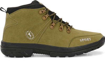 Zsyto Boots For Men(Olive, Green, White , 9)