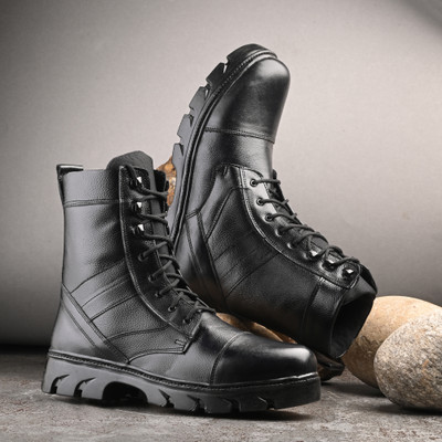 Shoe Day Leather Combat Army Boot Shoes/Army Shoes /DMS Boots For Men(Black , 13)