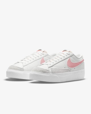 NIKE Blazer LoPlatform Tennis Shoes For Women(White , 6)