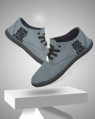 Kenamin Stylish Casual Shoes for Men and kids Casuals For Men(Grey, Black , 3)
