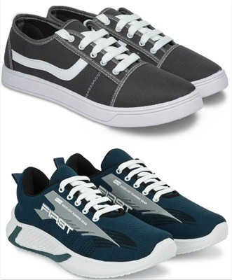 Free Kicks Combo Of 2 Shoes & FK-566 Sneakers For Men(Blue , 6)