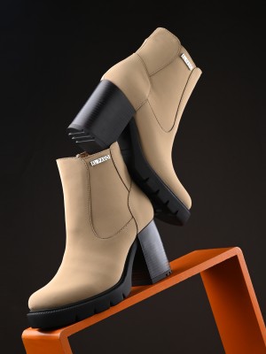 El Paso EPW8403 Lightweight Comfort Summer Trendy Premium Stylish Boots For Women(Beige)