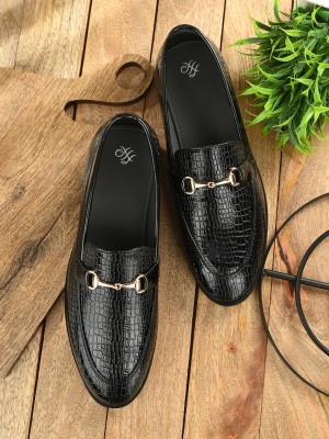 House of Pataudi HOPRL76004 Lightweight Comfort Summer Trendy Premium Stylish Slip On For Men(Black)
