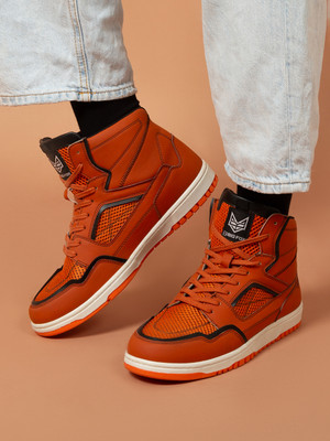 BIG FOX Jupiter-1 High Top Classic Sneakers For Men(Orange , 9)