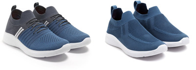 Face Stylish Sports Shoes for Men – Ideal for Running, Gym & Training Sneakers For Men(Grey, White, Blue , 10)