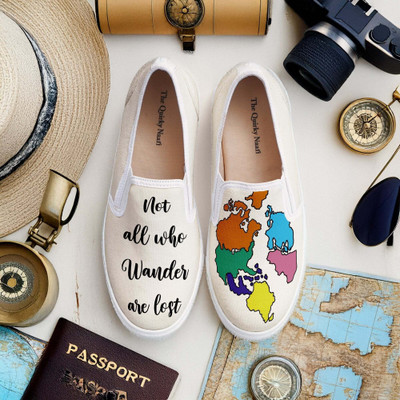 Thequirkynaari Slip On Sneakers For Women(Beige , 6)