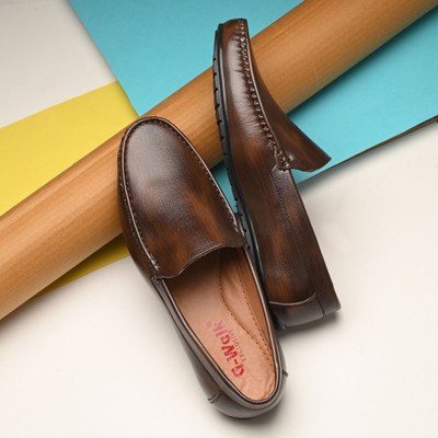 GWALK Loafers For Mens Casual shoes for mens Party wear shoes for mens Loafers For Men(Brown , 6)