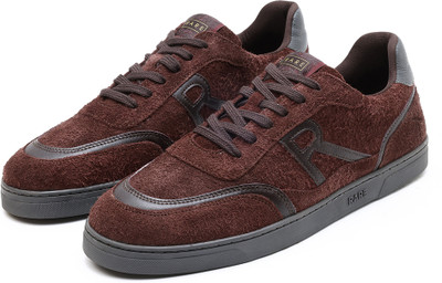 Rare Rabbit Men Orla Burgundy Lace-Up Closure Suede Sneaker Sneakers For Men(Maroon , 10)