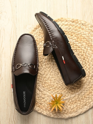 PROVOGUE Lightweight Comfort Summer Trendy Premium Stylish Loafers For Men(Brown , 8)