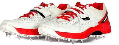 Star Impact Cricket Shoes For Men(White, Red , 10)