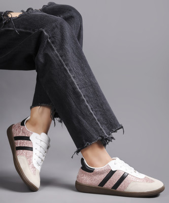 jm looks Women's Casual Shoes Chunky Sneakers Lace-up Shoes for Running Walking Sneakers For Women(Pink , 4)