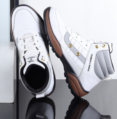 Zixer Trendy Chunky Classic Fashion Casual Sneakers Boot /Casual Funky Sneaker For Boy High Tops For Men(White , 10)