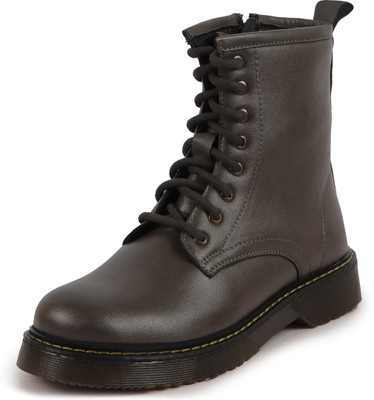 FAUSTO Classic High Ankle 8-Eye Lace Up Casual Long Travelling|Trekking Boots For Women(Brown , 6)