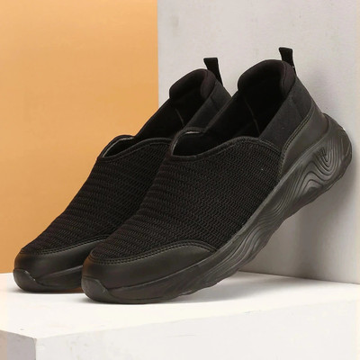 AVANT Shadow Slip-On Antislip Walking shoes without Laces with Enhanced Grip outsoles Walking Shoes For Women(Black , 5)