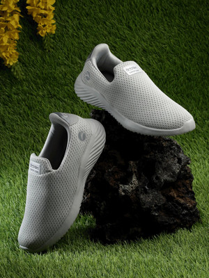 action ATG-424 Comfortable Lightweight Breathable Sports Slip-On Running Shoes For Men(Grey, Natural , 8)