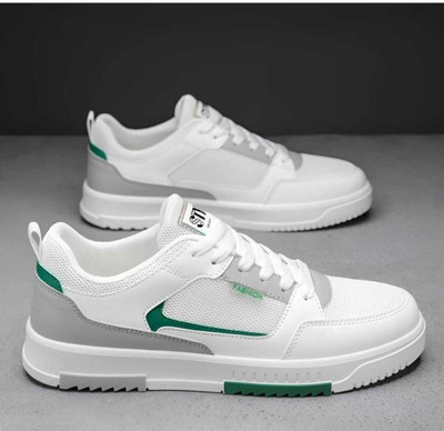 lejano Stylish Casual Sneakers For Men & Boys Sneakers For Men (White, Green Sneakers For Men(White , 7)