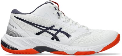 Asics NETBURNER BALLISTIC FF MT 3 Badminton Shoes For Men(White , 10)